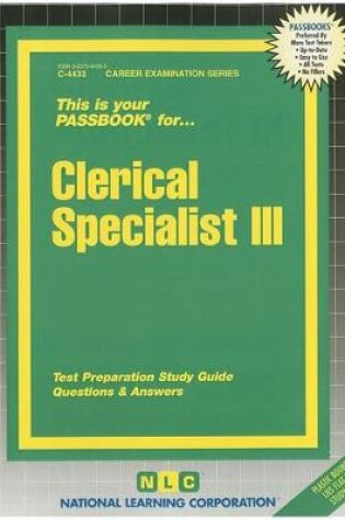 Cover of Clerical Specialist III