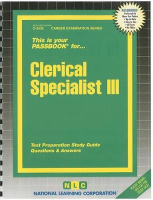 Book cover for Clerical Specialist III