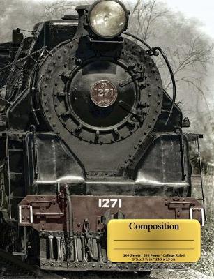 Book cover for Locomotive Train Composition Notebook, Narrow Ruled