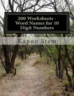 Book cover for 200 Worksheets - Word Names for 10 Digit Numbers