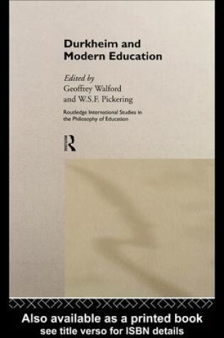 Cover of Durkheim and Modern Education