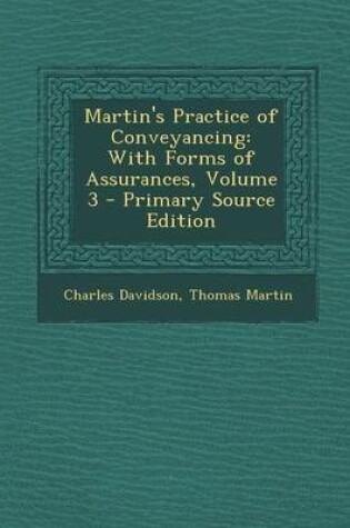 Cover of Martin's Practice of Conveyancing