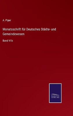 Book cover for Monatsschrift für Deutsches Städte- und Gemeindewesen
