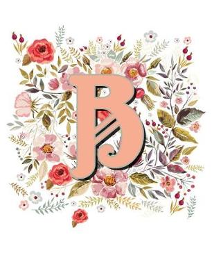Book cover for B Monogram Letter Floral Wreath Notebook