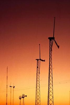 Book cover for Journal Wind Turbines Generate Power Silhouette