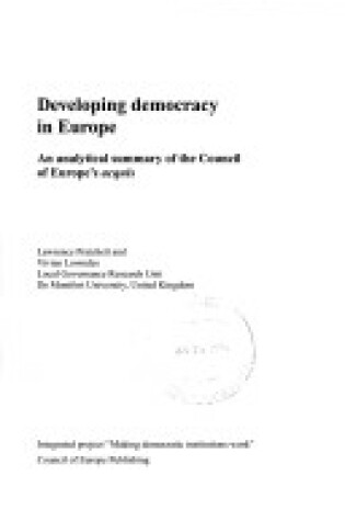 Cover of Developing Democracy in Europe