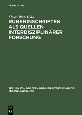 Cover of Runeninschriften als Quellen interdisziplinärer Forschung