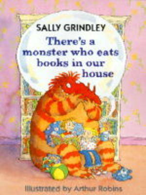 Book cover for There's a monster who eats books in our house