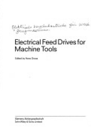 Cover of Electrical Feed-drives for Machine Tools