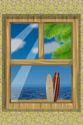 Book cover for Windows on the ocean with surfboard