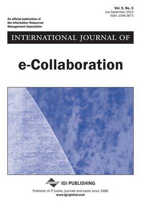 Cover of International Journal of E-Collaboration, Vol 9 ISS 3