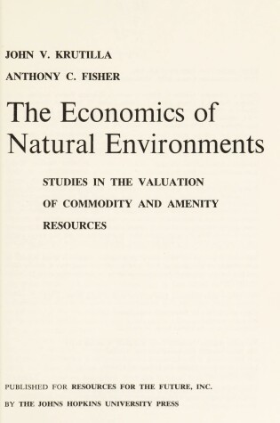 Cover of Economics of Natural Environments