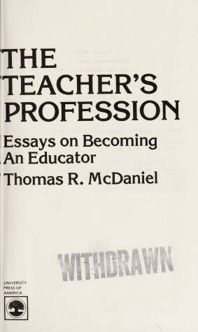 Book cover for Teacher's Profession