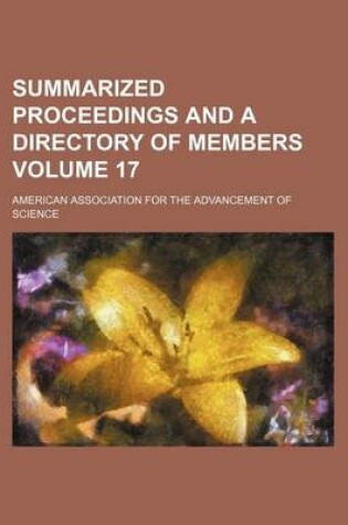 Cover of Summarized Proceedings and a Directory of Members Volume 17