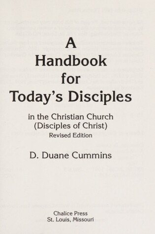 Cover of A Handbook for Today's Disciples in the Christian Church (Disciples of Christ