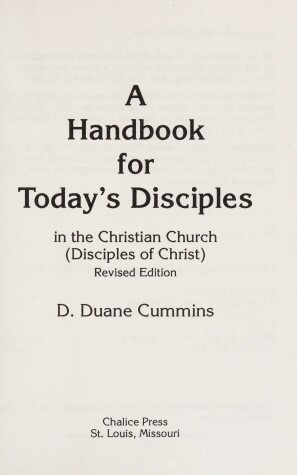 Book cover for A Handbook for Today's Disciples in the Christian Church (Disciples of Christ