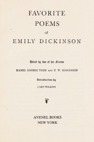 Cover of Favorite Poems of Emily Dickinson