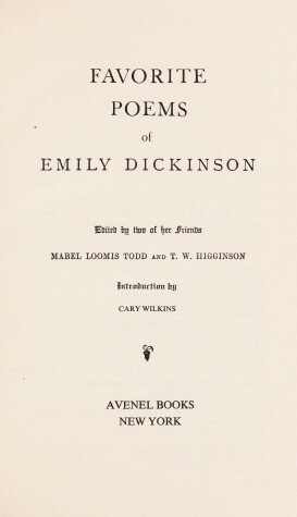 Book cover for Favorite Poems of Emily Dickinson