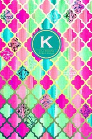 Cover of Initial K Monogram Journal - Dot Grid, Moroccan Pink Green