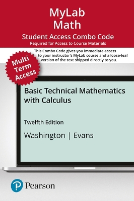 Book cover for Mylab Math with Pearson Etext -- 24-Month Combo Access Card -- For Basic Technical Mathematics with Calculus