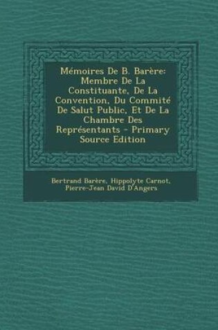 Cover of Memoires de B. Barere