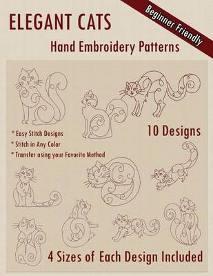 Book cover for Elegant Cats Hand Embroidery Pattern