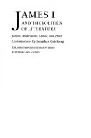 Cover of James I and the Politics of Literature