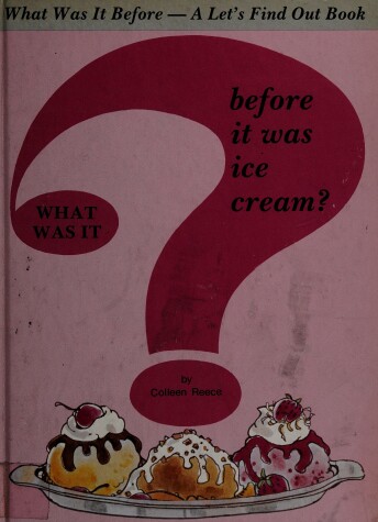 Book cover for What Was It Before It Was Ice Cream?