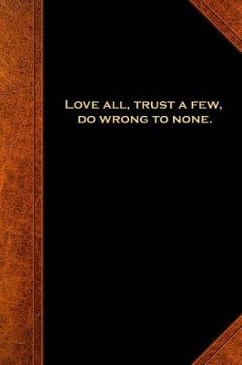 Cover of 2019 Weekly Planner Shakespeare Quote Love Trust 134 Pages