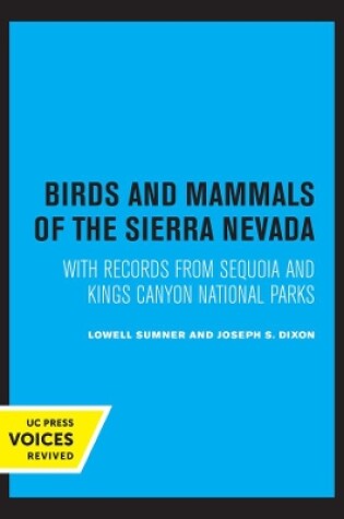 Cover of Birds and Mammals of the Sierra Nevada