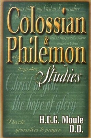 Cover of Colossian and Philemon Studies