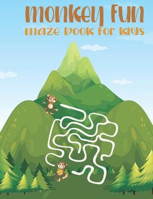 Book cover for Monkey fun maze book for kids