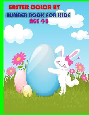 Book cover for easter color by number book for kids age 4-8