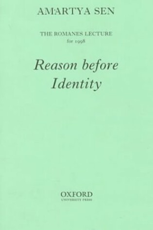 Cover of Reason Before Identity