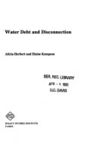 Cover of Water Debt and Disconnection