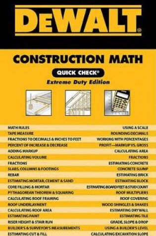 Cover of Dewalt Construction Math Quick Check