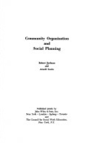 Cover of Community Organization and Social Planning