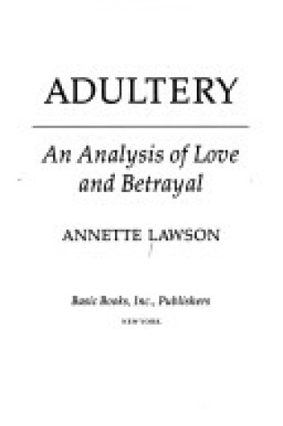 Cover of Adultery