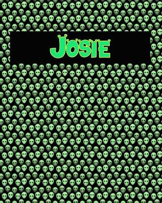 Book cover for 120 Page Handwriting Practice Book with Green Alien Cover Josie