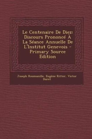 Cover of Le Centenaire de Diez