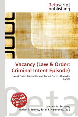 Book cover for Vacancy (Law & Order
