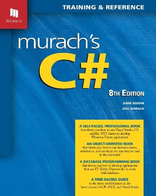 Book cover for Murach's C# (8th Edition)