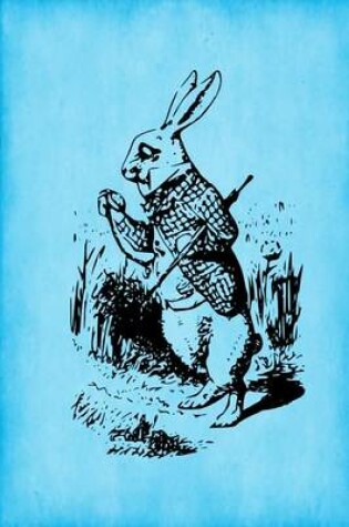 Cover of Alice in Wonderland Journal - White Rabbit (Bright Blue)