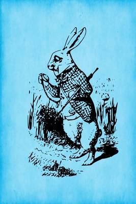 Cover of Alice in Wonderland Journal - White Rabbit (Bright Blue)