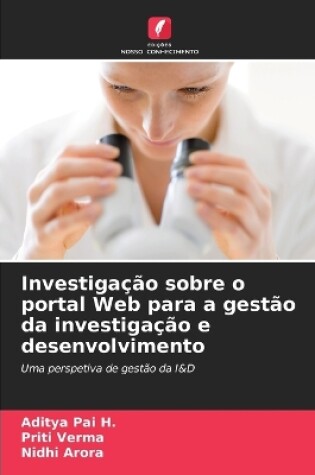 Cover of Investigação sobre o portal Web para a gestão da investigação e desenvolvimento