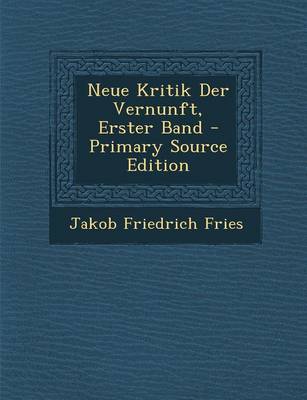 Book cover for Neue Kritik Der Vernunft, Erster Band - Primary Source Edition