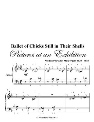 Book cover for Ballet of Chicks Still in Their Shells Pictures at an Exhibition Beginner Piano Sheet Music