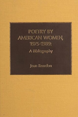 Cover of Poetry by American Women 1975-1989