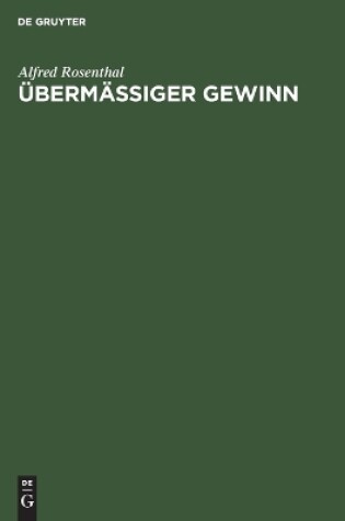 Cover of �berm��iger Gewinn