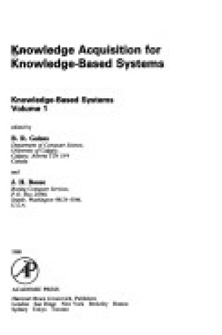 Cover of Knowledge Acquisition for Knowledge-based Systems